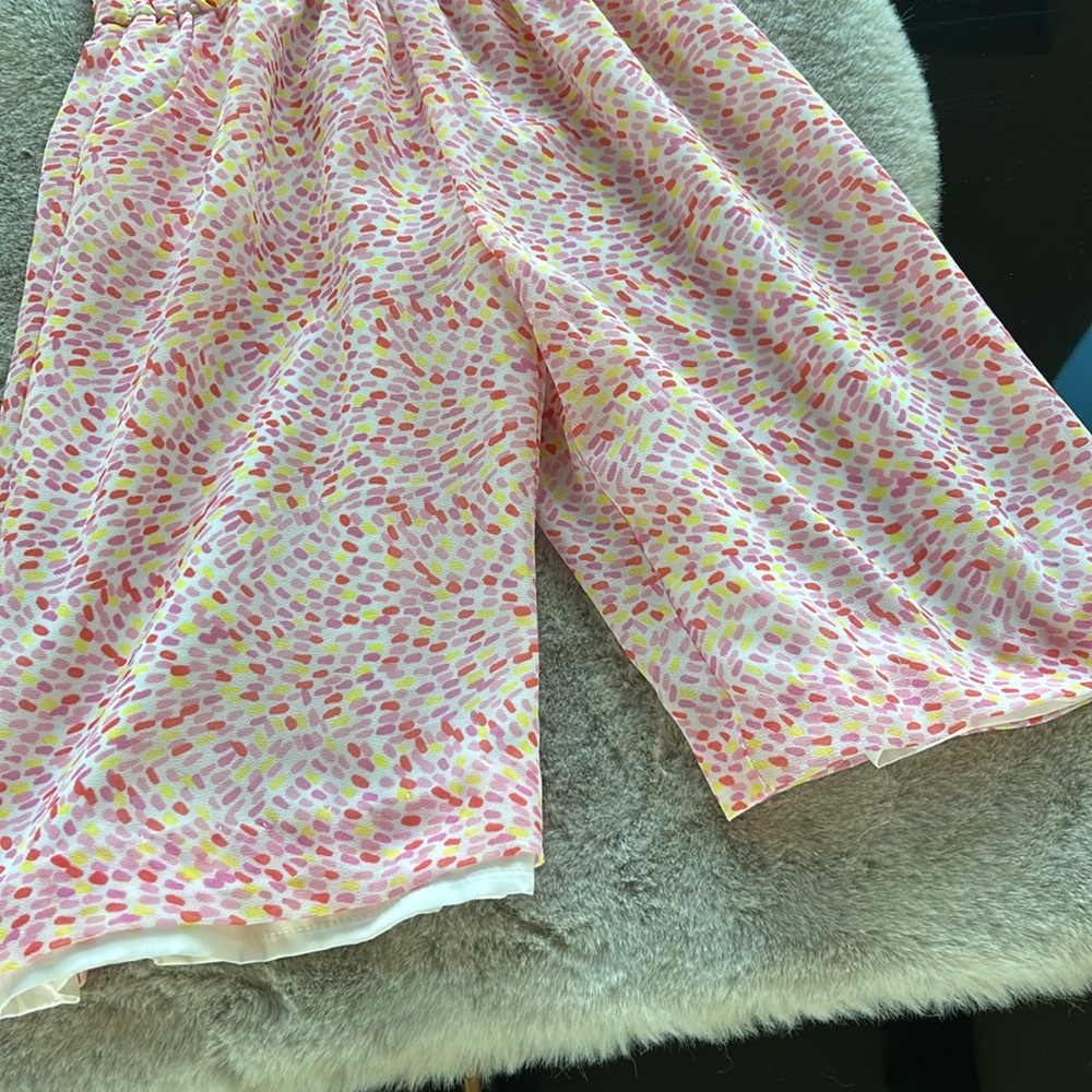 JANIE & JACK EUC pink, yellow, purple confetti print, elastic waist jumper 2T - Picture 3 of 6
